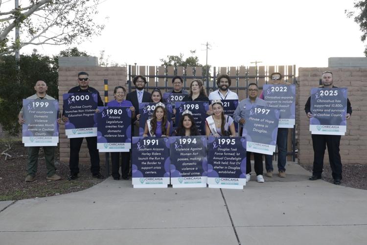Bruce Whetten Some of the signs with important dates that were on display at the event.Consulmex Douglas photo